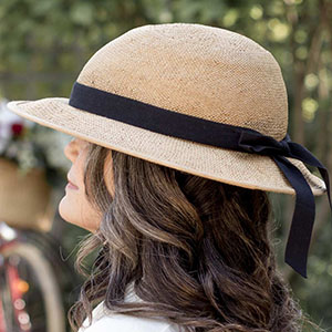 Item #32 Pretty Straw Hat Bike Helmet