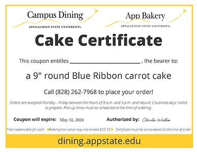 Item #5 Cake Certificate #1