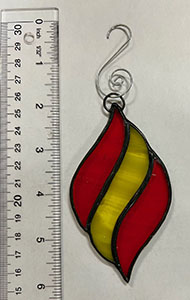 Item #60 Stained Glass Red & Yellow Ornament