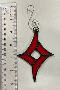 Item #61 Stained Glass Red Ornament