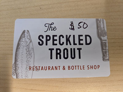 Item #8 Speckled Trout Gift Card