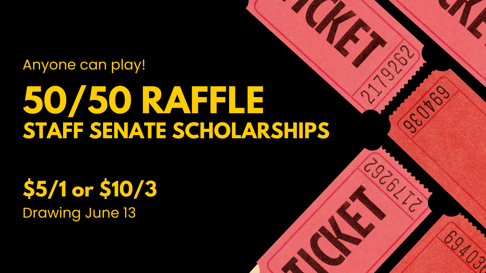 50/50 Raffle is Live Now!